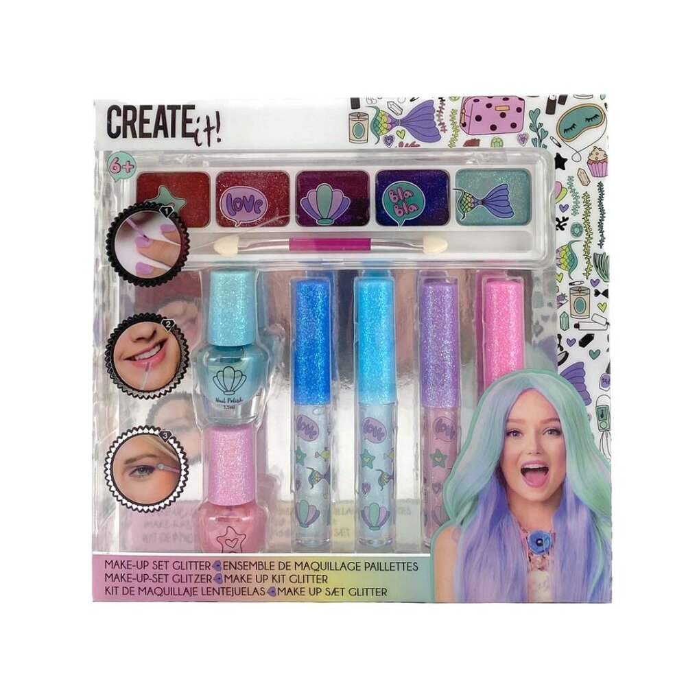 Create It! Mermaid Make-up Set For Kids / Glitter / Halloween